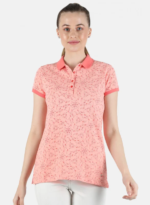 Modern Chic Women Pink Printed T-Shirt