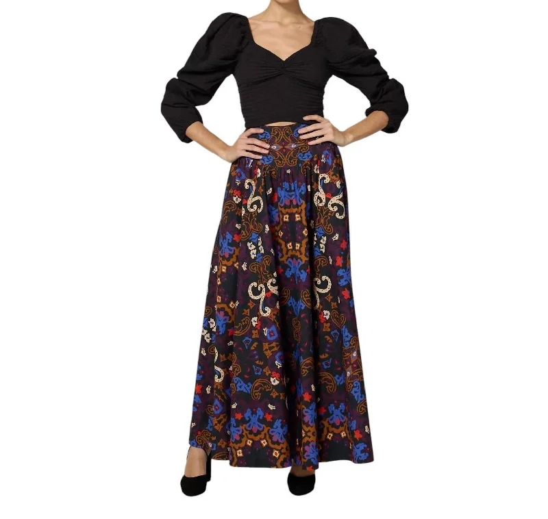 All-Day Wear Esmeralda Ankle Skirt In Venezia Print