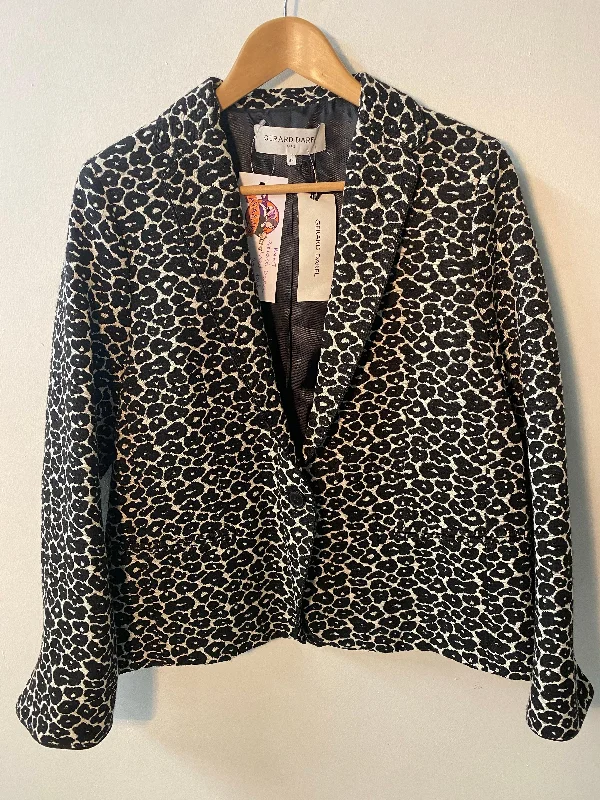 Comfortable Sweaters Gerard Darel Jacket Black and White Print Cotton Mix BNWT UK Size 14 RRP £230