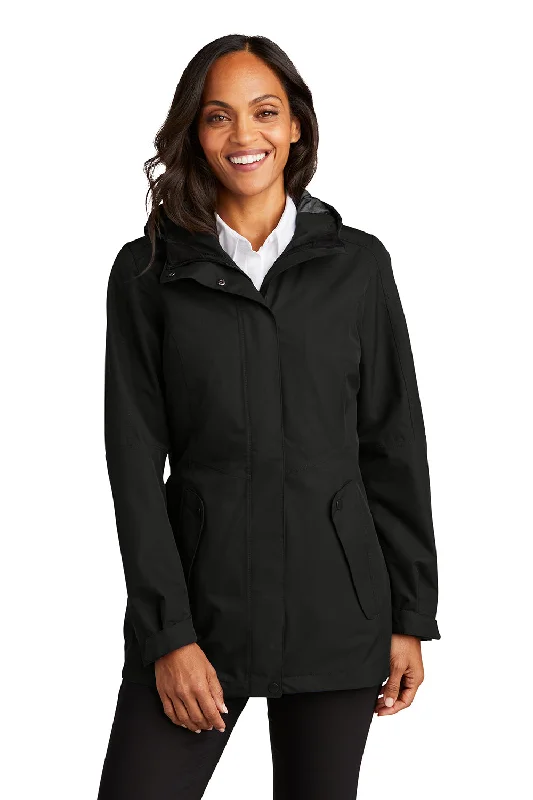 Simple Chic Port Authority Womens Collective Waterproof Full Zip Hooded Jacket - Deep Black