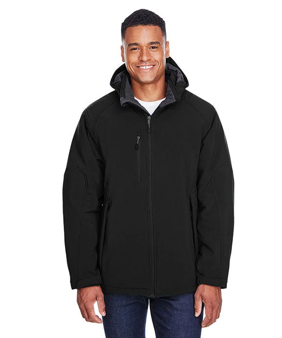 Cozy Chic 88159 - North End Mens Glacier Insulated Three-Layer Fleece Bonded Soft Shell Jacket with Detachable Hood