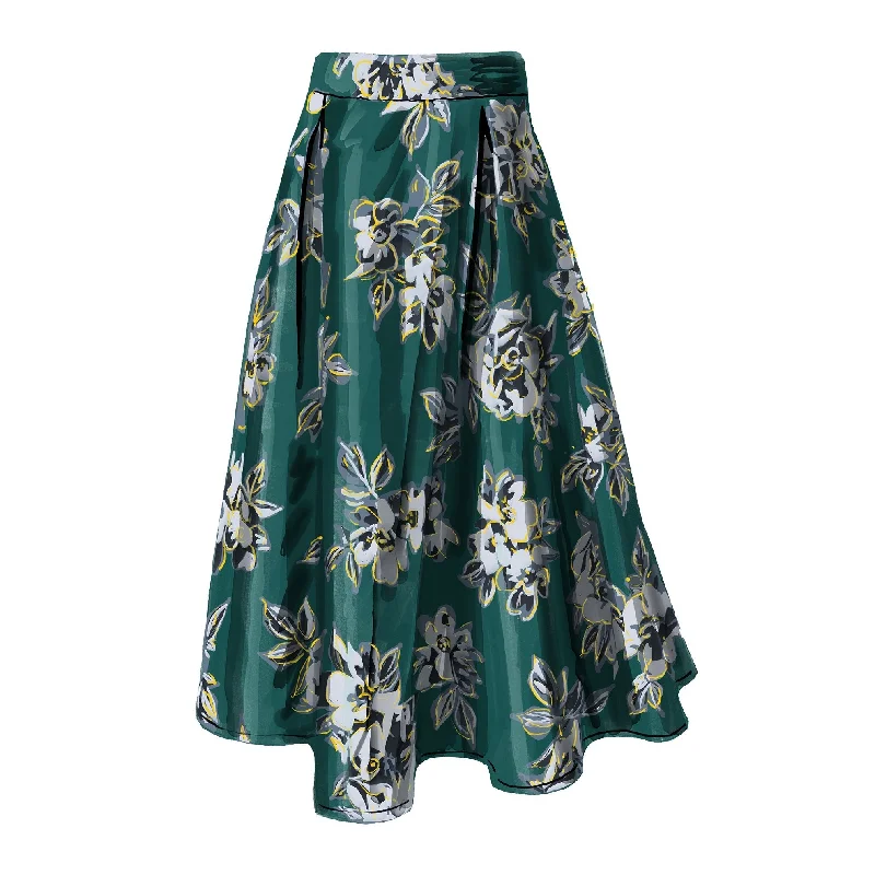 Comfort Fit Golden Era Metallic Jacquard Skirt