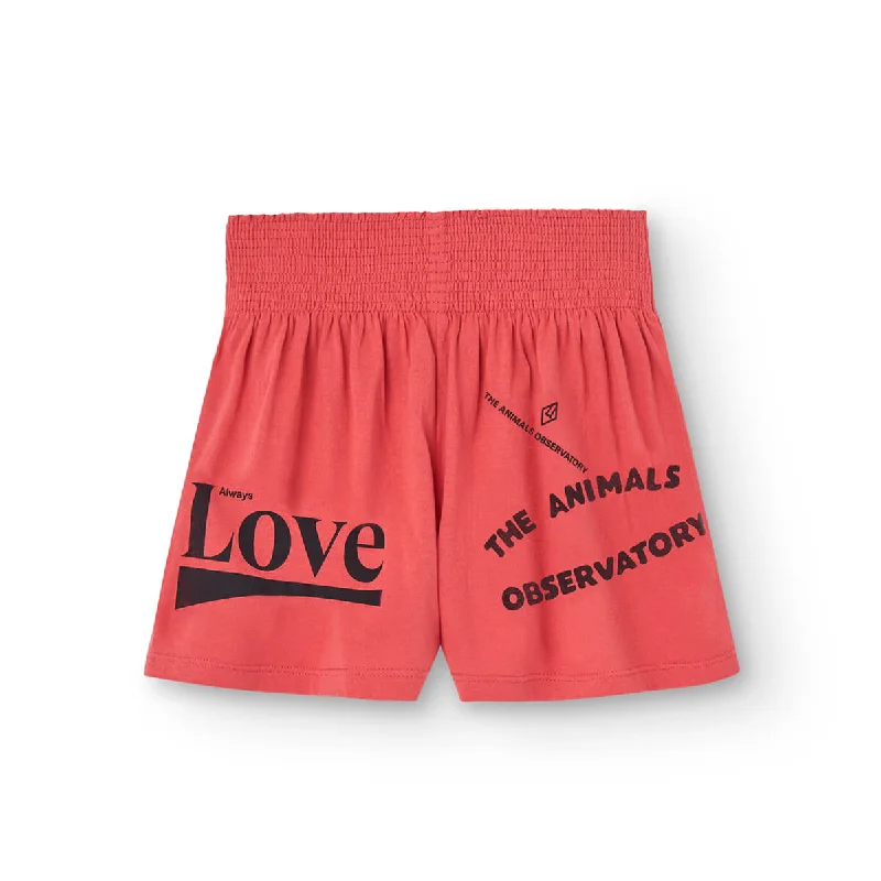 Relaxed Dresses Ostrich Kids Shorts in Red by The Animals Observatory