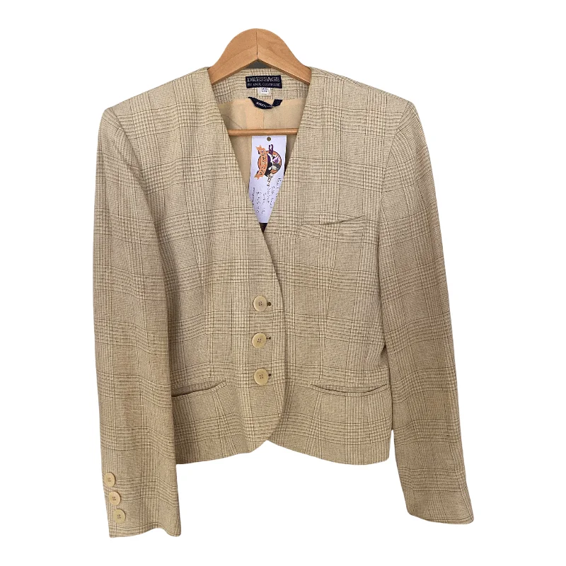 Versatile Wear Dressage Paul Costelloe 100% Irish Linen Jacket Cream Check UK Size 12