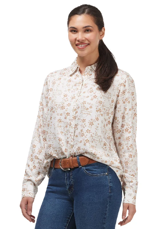 Modern Chic Horse Floral Button Up Shirt