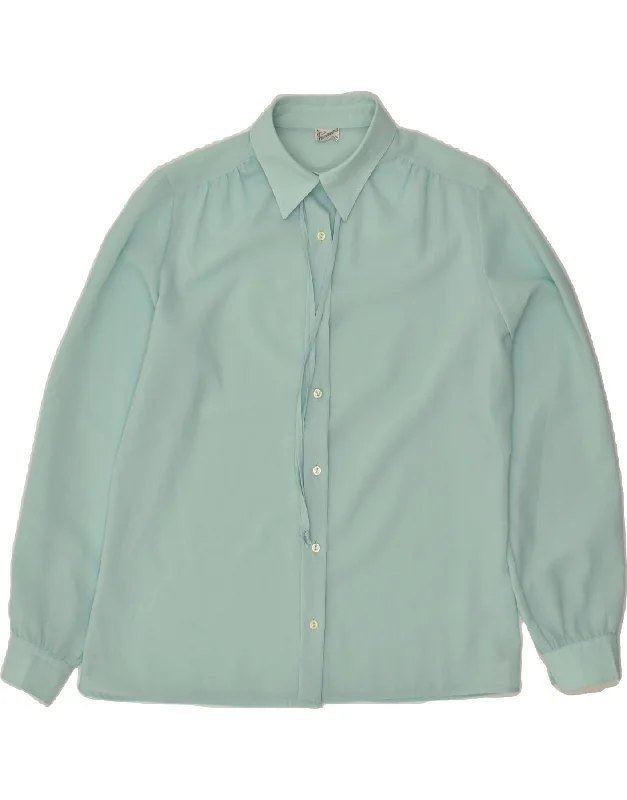 Fashion Comfort PRIMAVERA FIRENZE Womens Shirt Blouse UK 14 Medium Turquoise Polyester