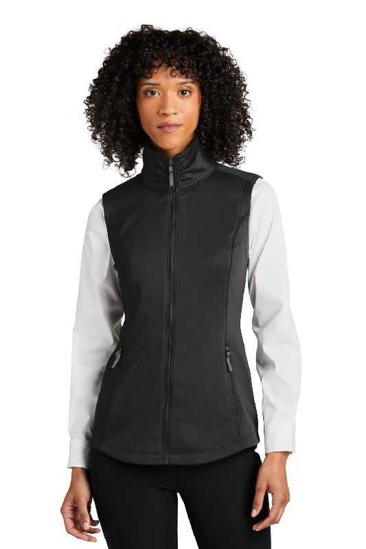 Fresh Comfort Port Authority Womens Collective Smooth Fleece Full Zip Vest - Deep Black