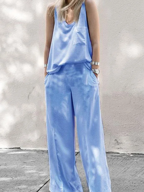 Soft Fabrics Fashionable Casual Loose Top Pants Suit