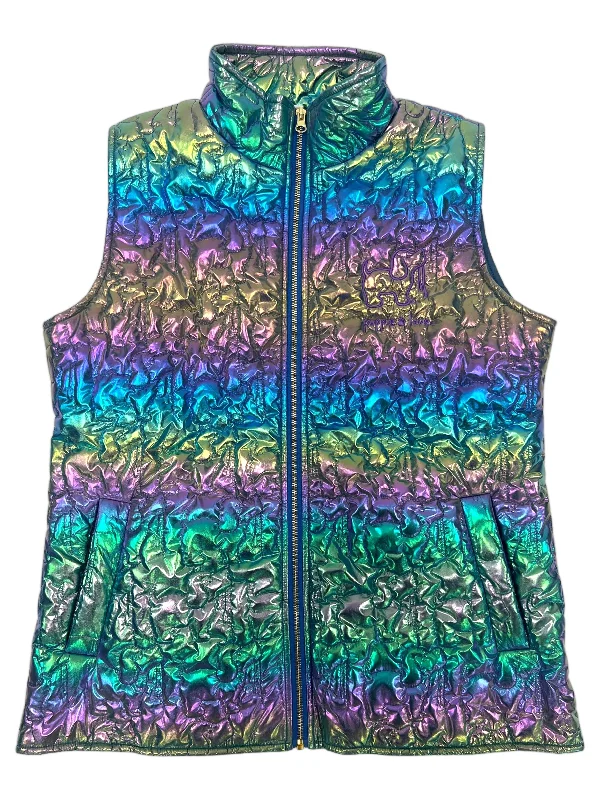 Trendy Looks METALLIC QUILTED VEST, IRIDESCENT