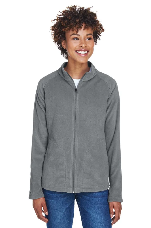 Casual Elegance Team 365 Womens Campus Pill Resistant Microfleece Full Zip Jacket - Graphite Grey