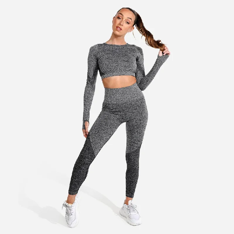 Cozy Shirts Marl Seamless Leggings - Onyx