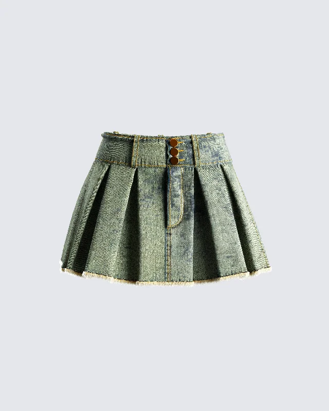 Trendy Looks Richelle Washed Denim Mini Skirt