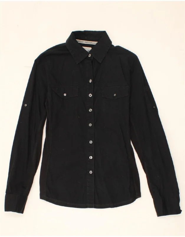 Easy Chic CONVERSE Womens Shirt UK 10 Small Black Cotton