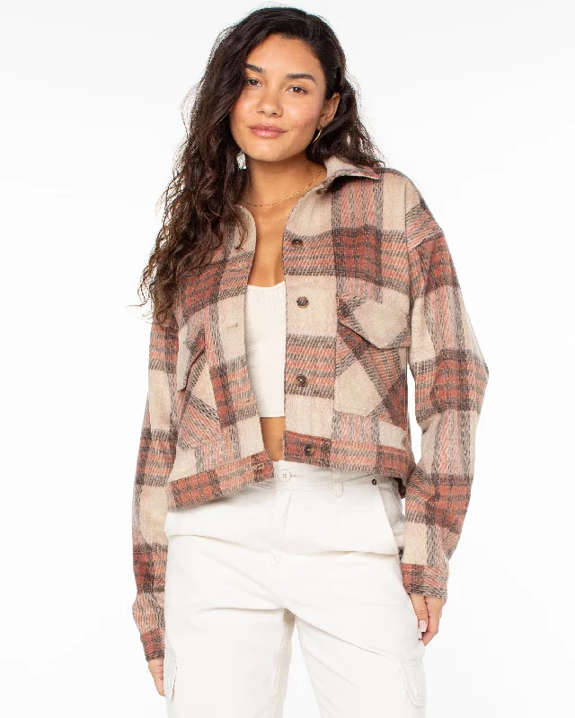 Warm Wear Township Plaid Jacket - Desert Flower