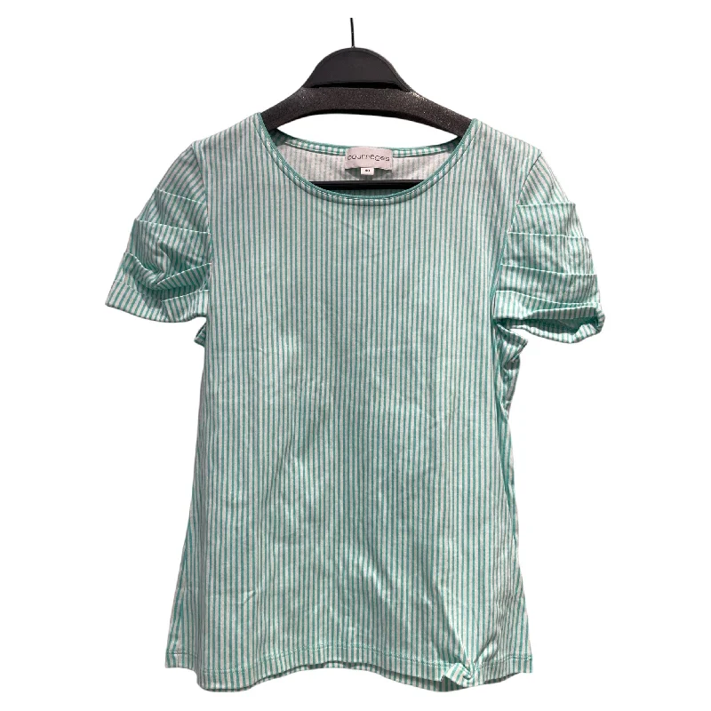 Classic Comfort Courreges/T-Shirt/40/Stripe/Cotton/BLU/teal stripe, ruffle sleeve