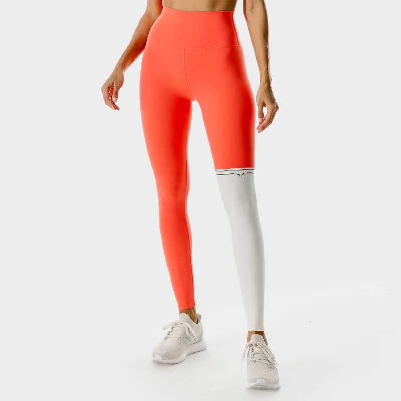 Casual Fit LAB360° Colour Block Leggings - Hot Coral