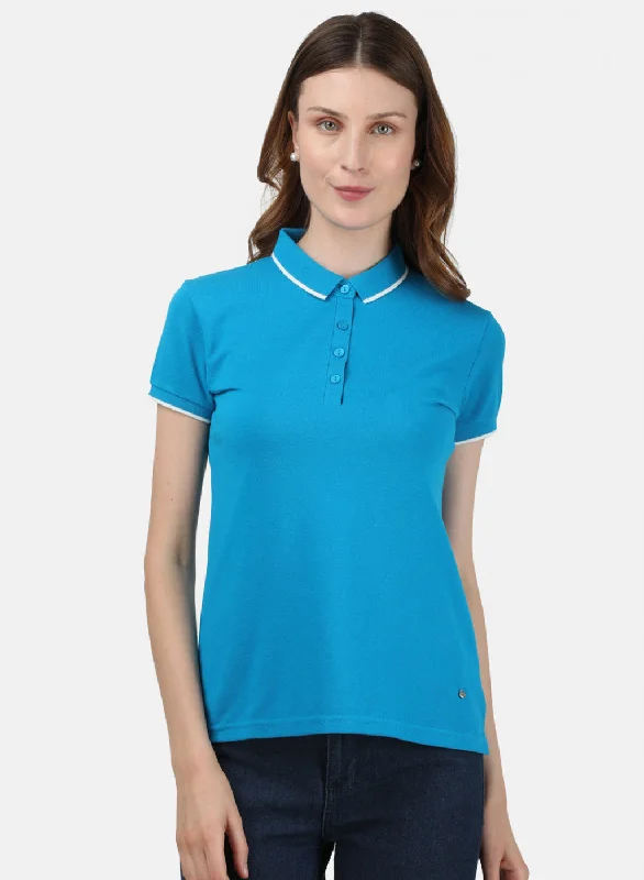 Urban Comfort Womens Blue Plain T-Shirt