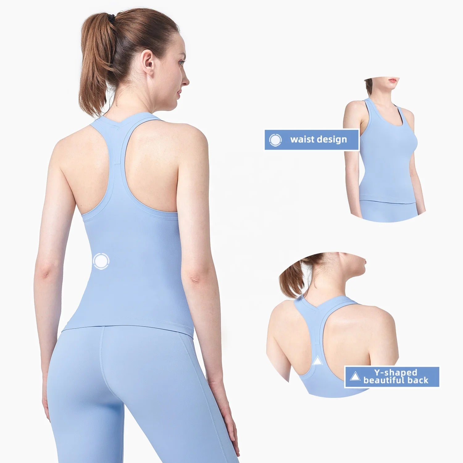 Comfortable Tops Fitness Y Shaped Women's Tank Tops - Breathable, Soft, and Beautiful Back - 48 Colors - Multiple Fabrics - Size 4-10 - MOQ 1PC