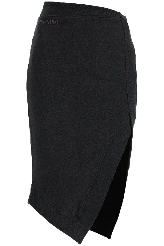 Comfortable Sweaters The Attico Women's High-Waisted Asymmetrical Midi Skirt In Faded  Cotton