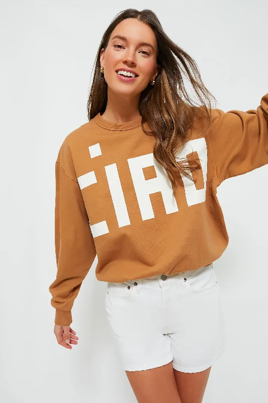 Casual Elegance Nutmeg with Cream Block Ciao Oversized Sweatshirt