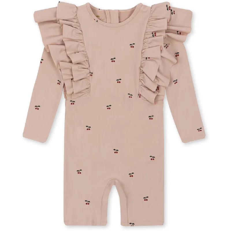 Relaxed Wear Konges Sløjd Manuca Frill Swim Onesie Cherry Blush