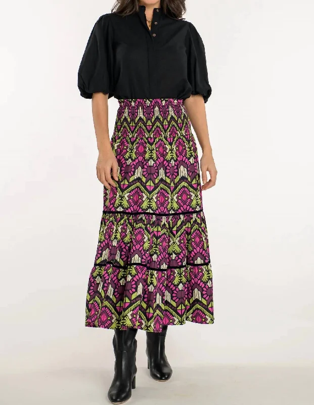 Comfortable Fashion Izzy Skirt/dress In Aztec