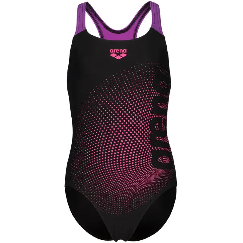 Comfortable Tops Arena Black-Violet Dim Light Swimsuit Swim Pro Back L