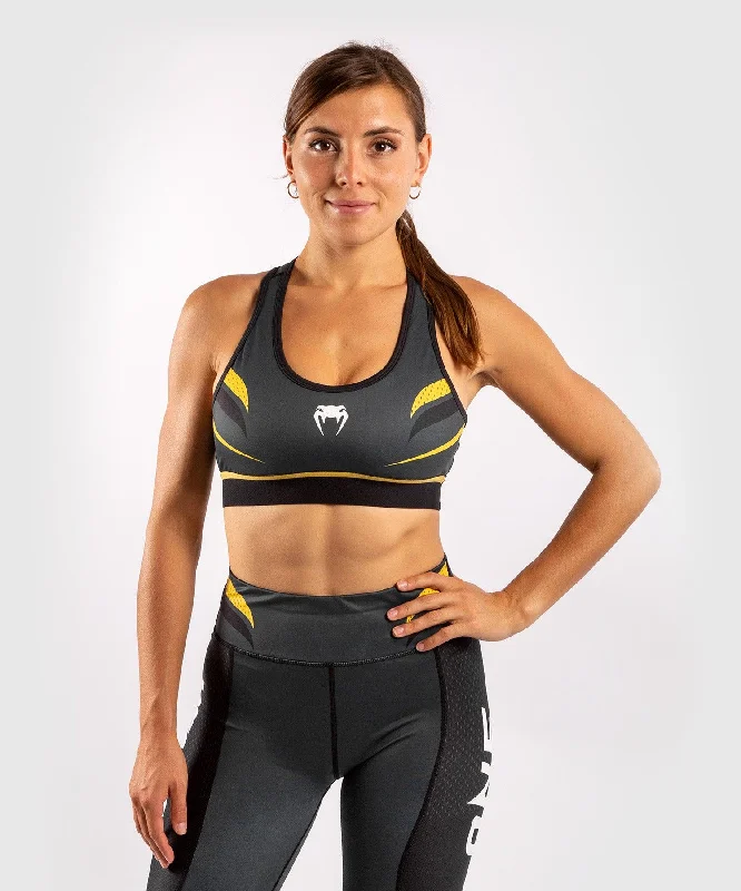 Effortless Dressing Venum ONE FC Impact Sport Bra - Grey/Yellow