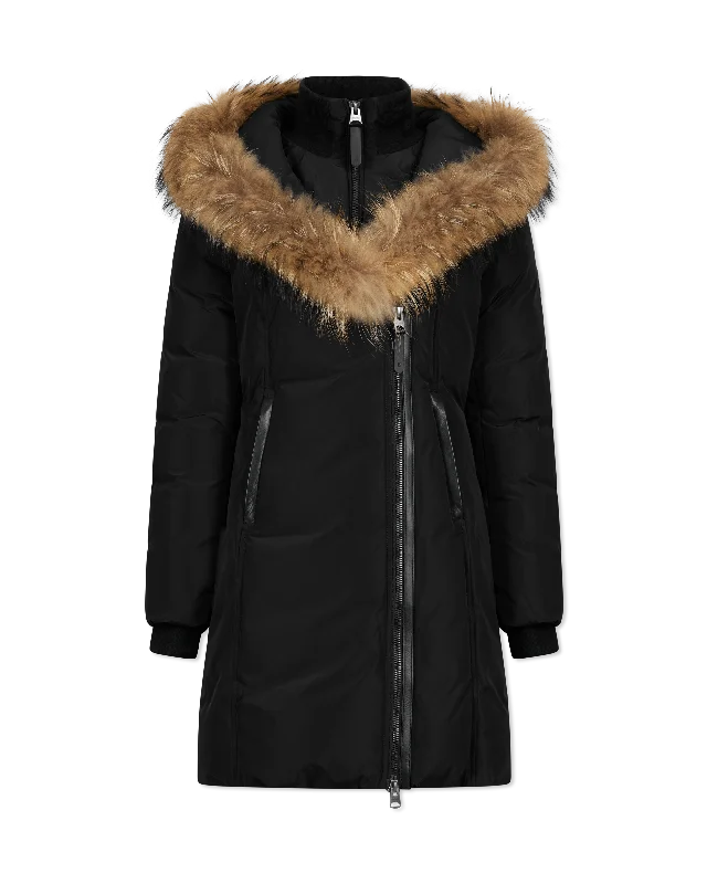 Easy Style Kay-F Down Coat With Fur Collar