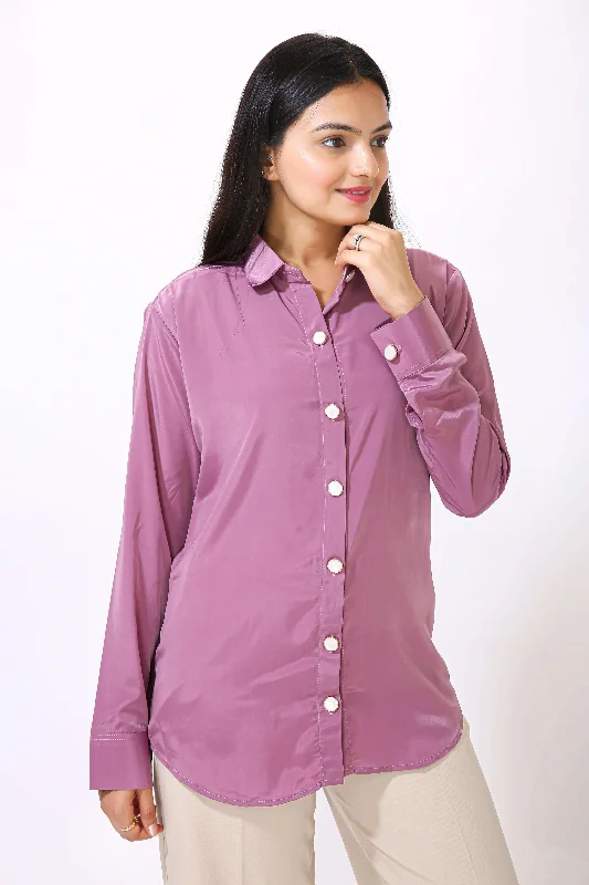 Chic Outfits Classic Solid Shirt - Lavender