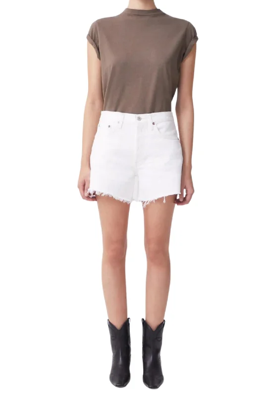 Sporty Elegance Parker Long Short in Panna Cotta