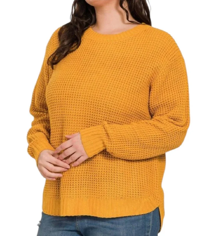 Relaxed Fit Times Curvy Sweater - Plus In Golden Mustard