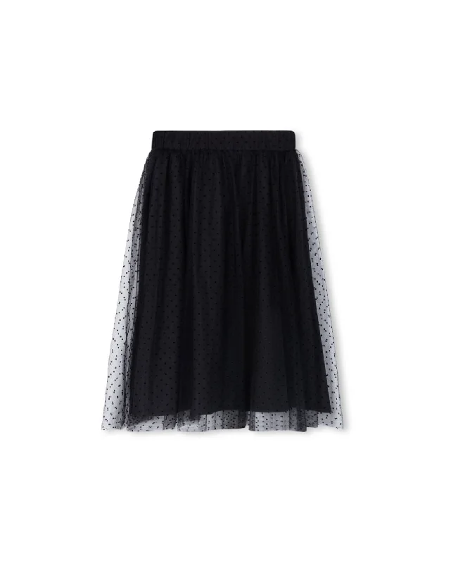 Versatile Style Velvet Dotted Tulle Skirt