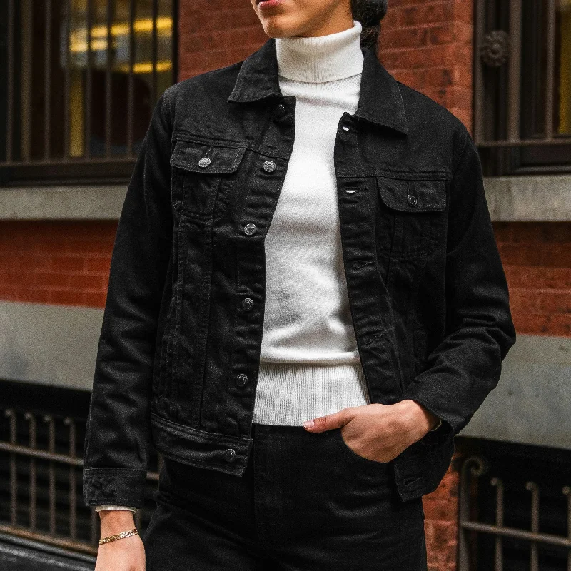 Lounge Wear Denim Trucker Jacket | Black