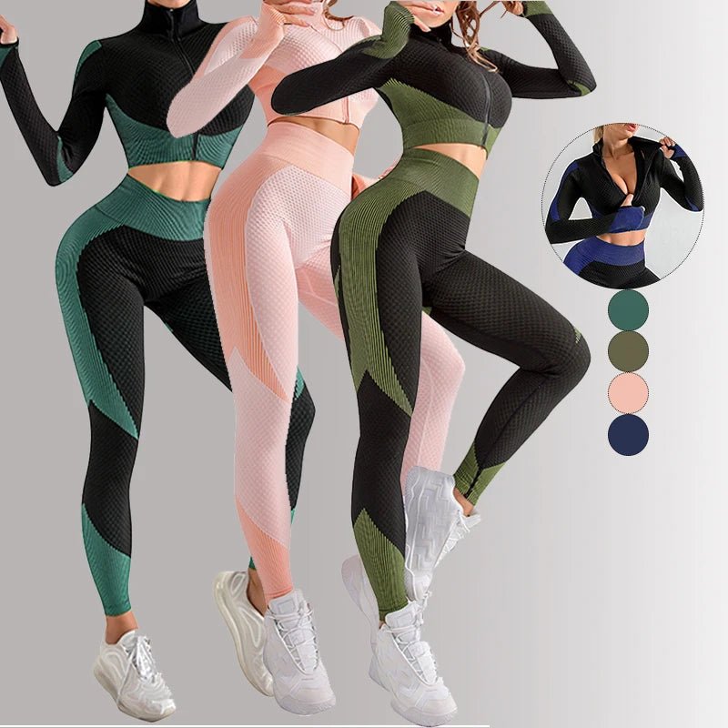 Modern Comfort Women Long Sleeve and Pants Leggings Set Fitness Training Wear