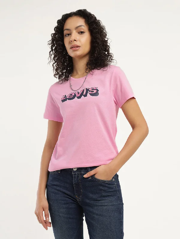 Cozy Look Women's Brand Logo Crew Neck T-Shirt