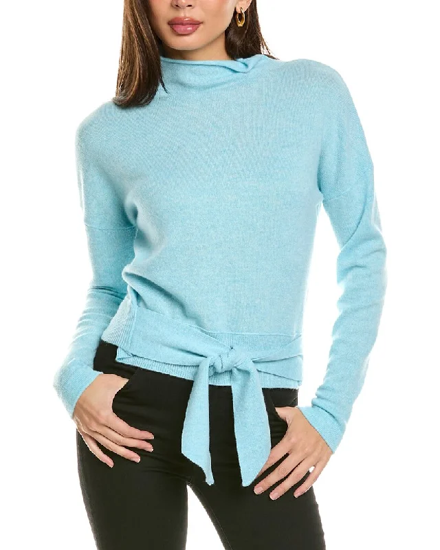 All-Day Wear Forte Cashmere Tie-Front Cashmere Pullover