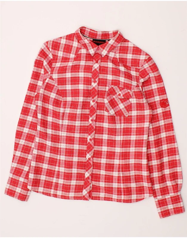 Cozy Fashion MAMMUT Womens Shirt UK 14 Medium Red Check Polyester