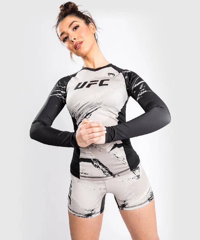 Everyday Style UFC Venum Authentic Fight Week 2.0 Women’s Performance Long Sleeve Rash Guard - Sand/Black