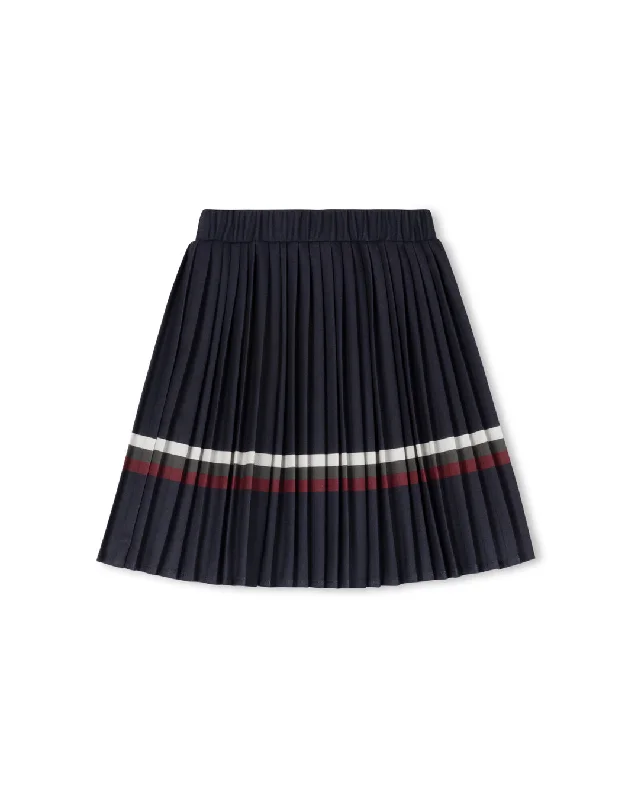 Effortless Outfits Alvin - Striped Pleated Sweatshirt Skirt