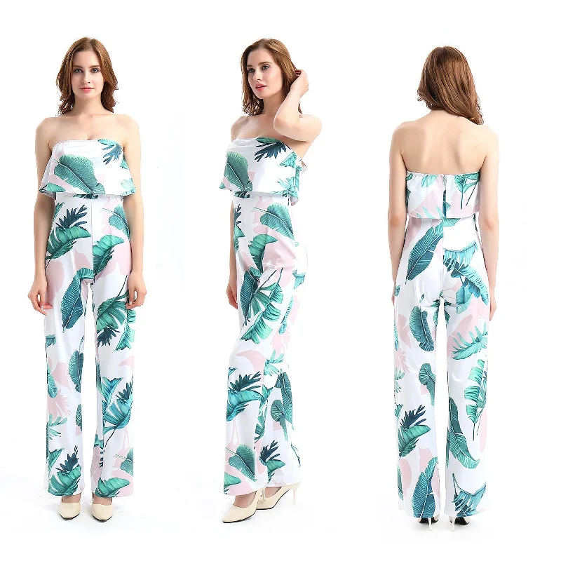 Fashion Comfort Fashion Off The Shoulder Floral Print Women Jumpsuits