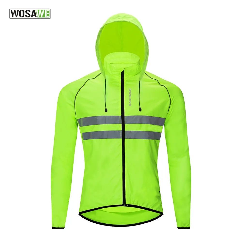 Cozy Chic Men's Cycling Jacket Hooded Reflective Vest Wind Coat Windproof MTB Bike Windbreaker Riding Bicycle  Cycle Clothing