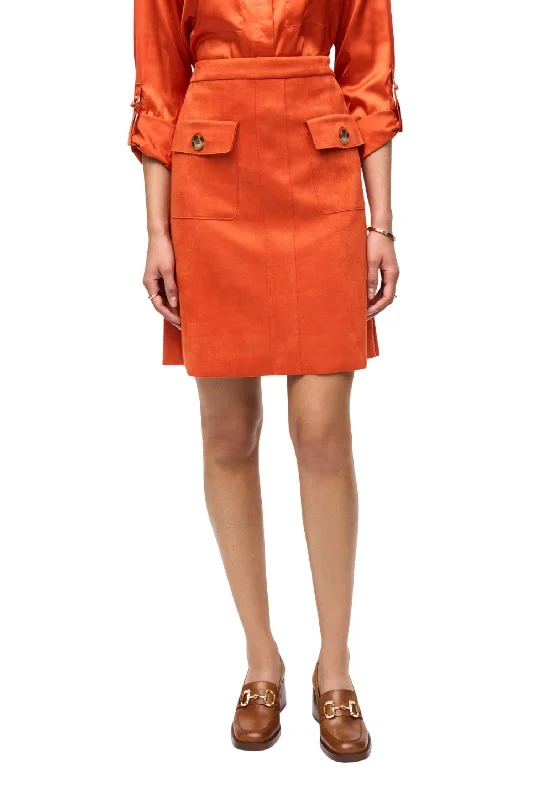 Comfy Chic Scuba A Line Pull On Skirt In Lava