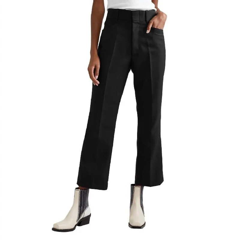 Soft Feel 70S Twill Wide Leg Pant In Black