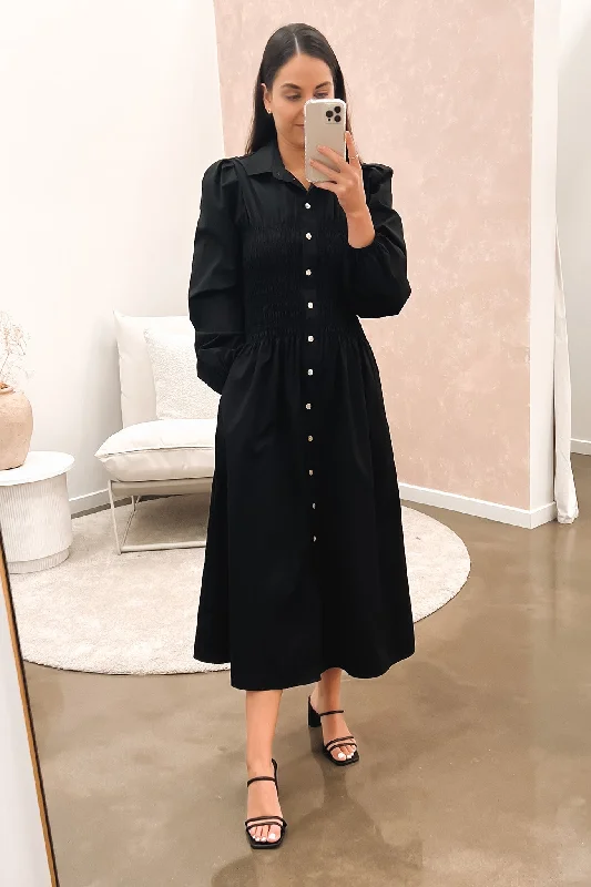 Relaxed Dresses Adella Midi Dress Black