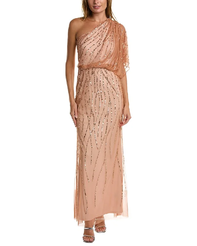 Soft Textures Adrianna Papell One-Shoulder Gown