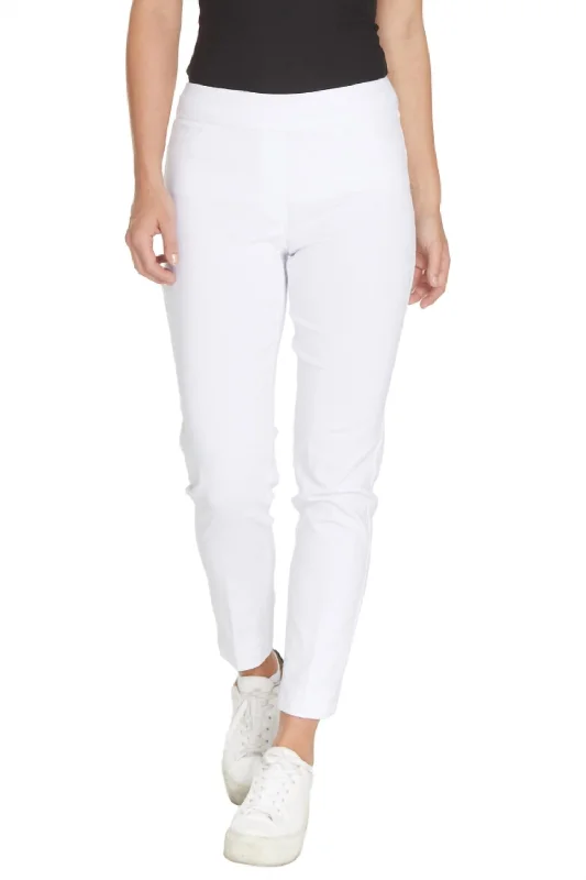 Breezy Comfort Ankle Pants In White