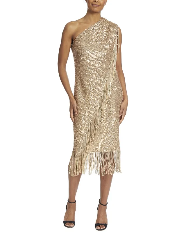 Versatile Comfort Badgley Mischka Sequin Fringe Cocktail Dress