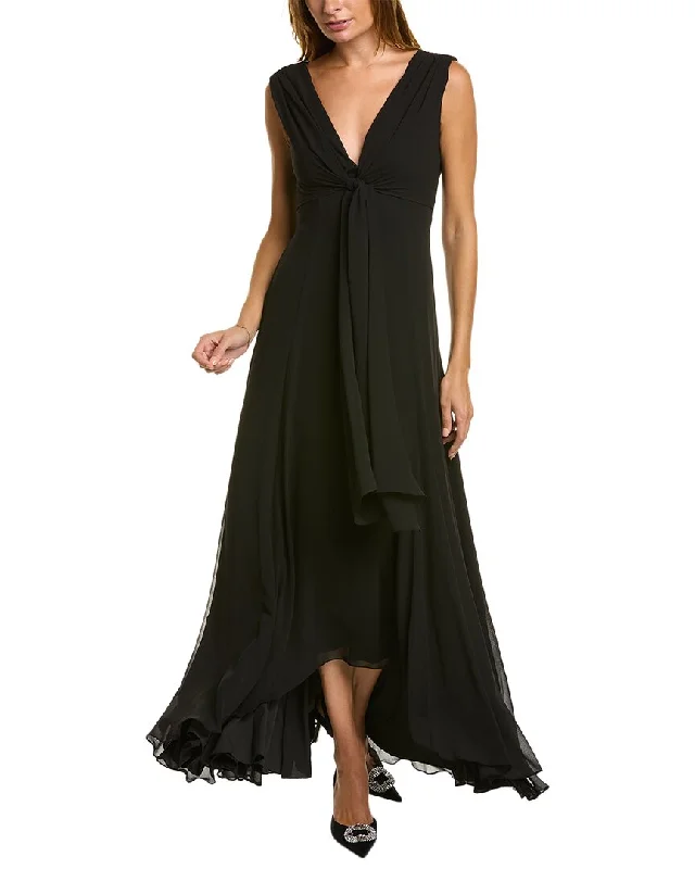 Comfy Chic Badgley Mischka Tie Top Gown