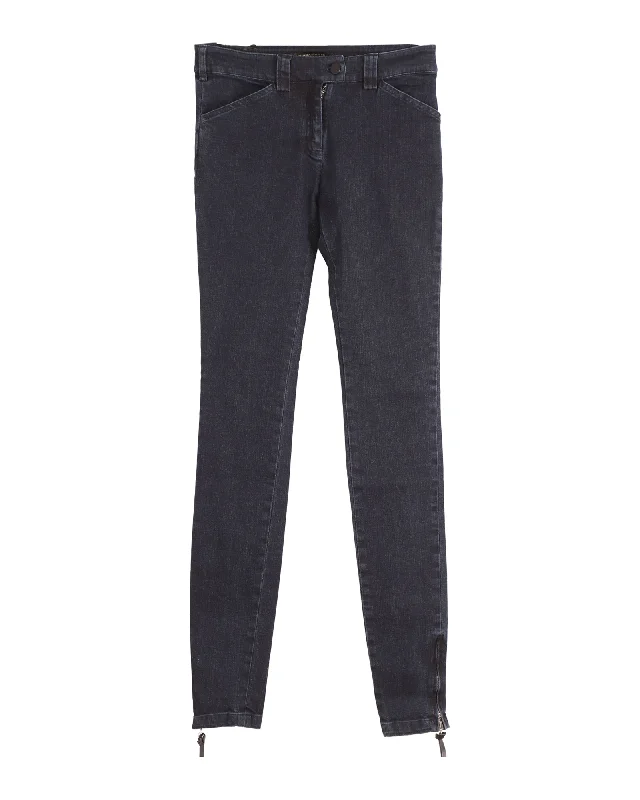 Light Fit Balenciaga Skinny Jeans in Navy Blue Cotton Denim